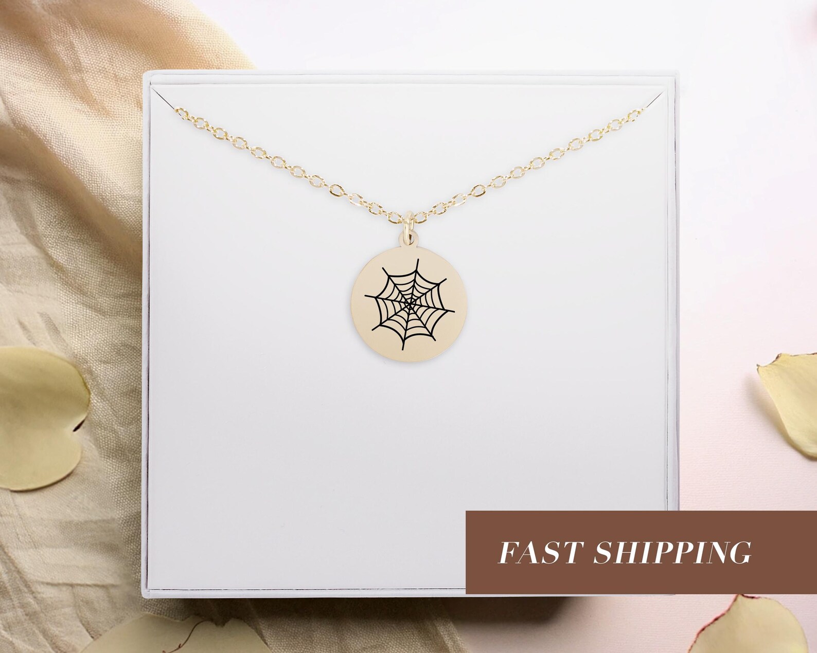 Spider Web Necklace, Spooky Spider Web Pendant, Gothic Halloween ...
