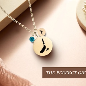 Hockey Necklace, Sports Jewelry for Hockey Players, Hockey Stick Pendant