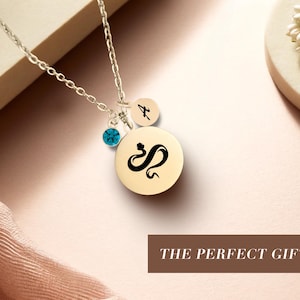 Snake Pendant Necklace for Chinese New Year, Eastern Astrology Snake Charm Pendant, Chinese Zodiac Sign Jewelry Gift, Year of the Snake