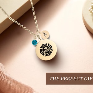 Firefighter Symbol Pendant Necklace, Firefighter Hero Necklace, Firefighter Emblem Jewelry, Firefighter Tribute Pendant, Firefighter Gift