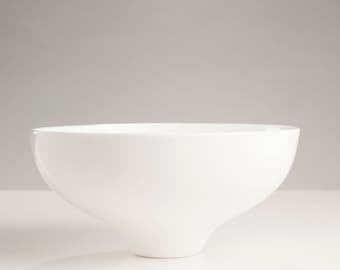 Handmade White Ceramic Elem Medium Bowl