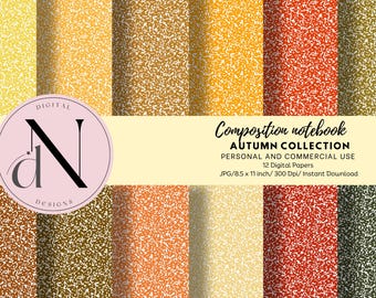 Autumn Composition Notebook Cover Digital Paper (Digital Download)