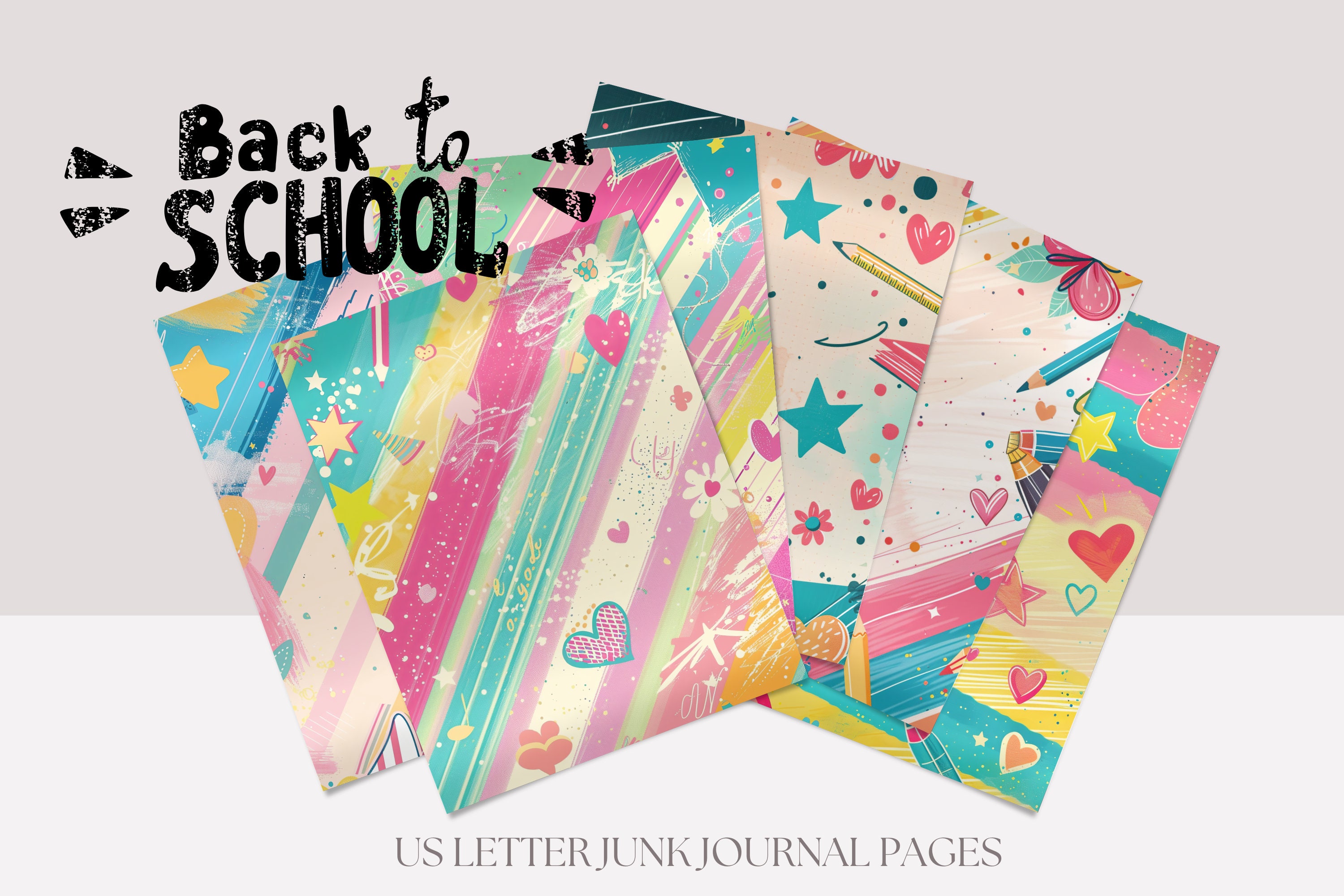 Back to School Digital Papers, School Digital Paper, Instant Download ...