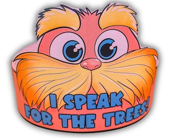 Modèles de serre-tête Lorax - Modèles de couronnes Dr. Seuss, créations artisanales de l'Amérique latine (modèle PDF)