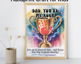 Father's Day Handprint Trophy Craft – Dad Gift from Kids (PDF)