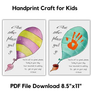 Dr.Seuss Week, Read Across America, Oh the places you'll go Handprint Craft for Kids