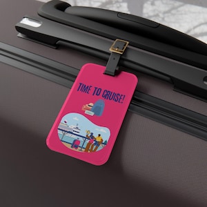 Personalize Cruise Travel Luggage Tag Accessory For Summer Vacation Trip Birthday Christmas Bon Voyage Gift Club Souvenir Leather Strap