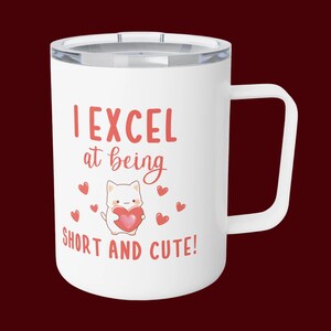 Taza personalizada, linda, corta, para damas, niñas, aventureras, para viajes, para llevar, con aislamiento, color rosa, regalo de cumpleaños y vacaciones, 10 oz, caliente y fría