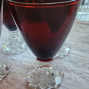 6 Qty Ruby Red Anchor Hocking glasses