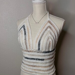 Triangle Halter Top Pattern Crochet Pattern Tutorial for Triangle Bra Crochet Halter Top With Criss ...