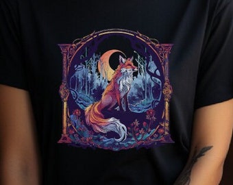 Fox Nature Shirt, Fox Shirt, Whimsical Fox Shirt, Witchcore, Goblincore, Cottagecore, Whimsicore