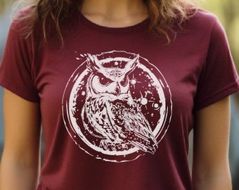 Owl Shirt, Celestial Owl Shirt, Whimsical Owl Shirt, Witchy Shirt, Nature Shirt