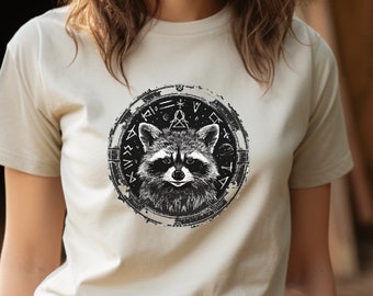 Racoon Nature Shirt, Racoon Shirt, Whimsical Racoon, Witchcore, Goblincore, Cottagecore, Whimsicore