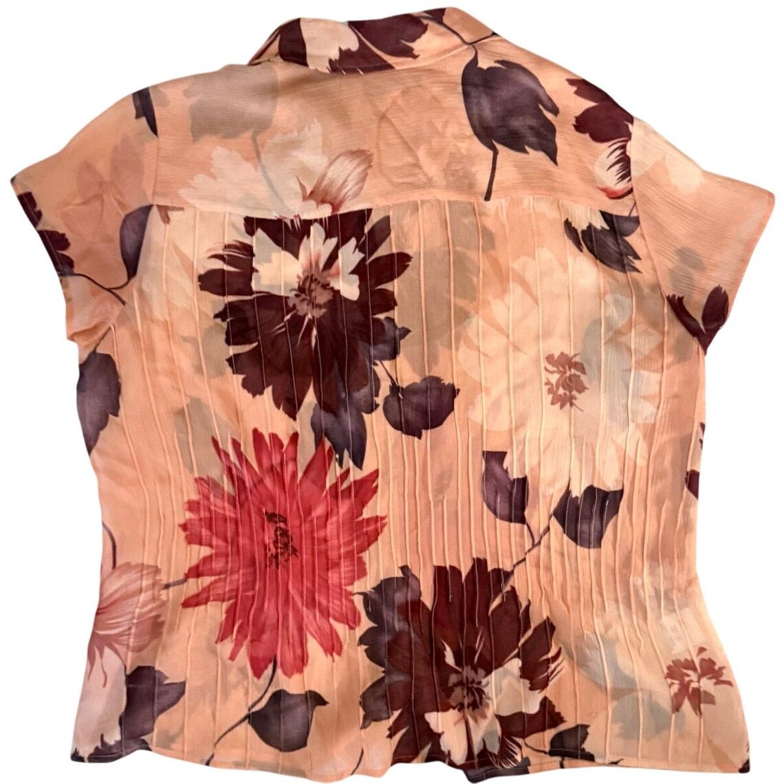 Vintage Emanuel Ungaro 100% Silk Sheer Collared Shirt Floral print top, photo 3 sur 5