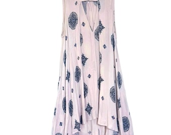 Vestido túnica Free People Tree Swing, top sin mangas, minivestido con bolsillos, talla XS