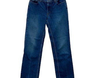 Pantalones vaqueros DKNY vintage de tiro medio, rectos, 100 % algodón, lavado oscuro, talla 7