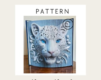 Photo Strip Book Art Pattern, 3D Snow Leopard, Ink Saver, Fore-Edge Photo Strip Book Art, Nursery Decor, Home Decor, Photo Book Art