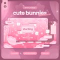 Animated Pink Pastel Bunny Complete Stream Bundle: Twitch Facecam & VTuber Overlay product logo