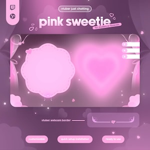 Sweetie Pink Streaming Overlay Pack with adorable pastel pink design, animated hearts, and polished kawaii aesthetic. Created for VTubers, Twitch, and cozy chatting streams, this overlay adds a romantic, soft, and engaging atmosphere to your channel. With animated frames, panels, and borders, it keeps your layout cute while looking professional. Ideal for creators who want their stream to feel charming and inviting. Works smoothly on OBS, Streamlabs, and most streaming platforms.