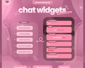 Pink Simple Twitch Chat Widget | StreamElements Overlay, Kawaii Stream Design (Digital Download)