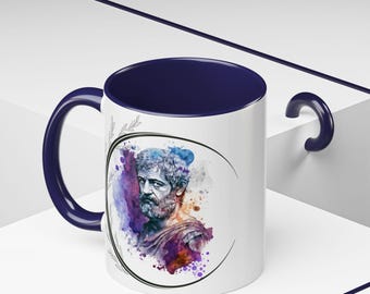 Citaatmok Aristoteles die jezelf kent | Beker motiverende filosofie | Accentmokken van 11 oz, 15 oz voor liefhebbers van denkers en positiviteit