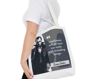 Bram Stoker Loneliness Quote Tote Bag (AOP) in 3 sizes| Dracula Inspired Gothic Tote | Vampire Literature Bag | Perfect Gift for Dracula Fan