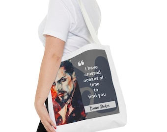 Bram Stoker Oceans of Time Dracula Quote Tote Bag (AOP)| Vampire Literature Bag | Perfect Gift for Gothic and Dracula Fans