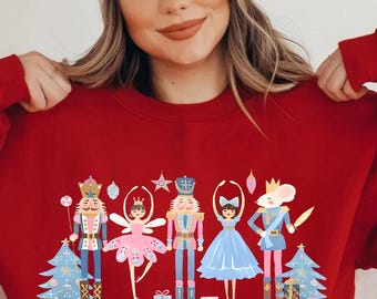 Cute Nutcracker Christmas Sweatshirt for Women | Ballet Soldier Shirt | Festive Holiday Hoodie | Cozy Christmas Party Sweater | Cute Xmas