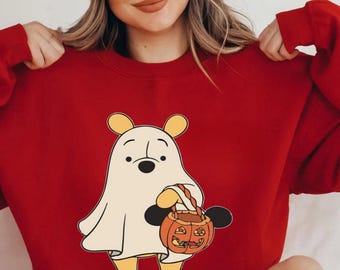 Ghost Pooh Halloween Sweatshirt: Spooky Season Winnie the Pooh