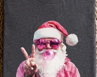 Retro Santa Bubble Gum Christmas Shirt - Etsy
