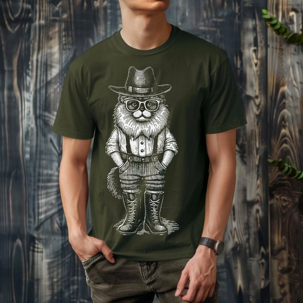 Cowboy Cat Shirt,Cat Wearing Boots and Hat black ,Meowdy Shirt,Funny Cat Tee for Women Men Kids, Vintage Cute Country Western Cat Shirt