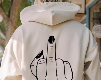 Retro Middle Finger Hoodie: Sarcastic Sweatshirt