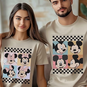 Mickey and Minnie Checkered Couple Shirt: Disneyland Trip Tee