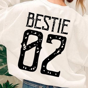 Personalized Best Friends Sweatshirt - Bestie 01 Bestie 02 Sweatshirt, Matching Bestie Hoodie, Bestie Shirt, Best Friend for Life Sweatshirt