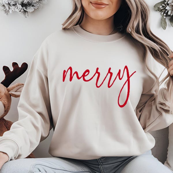 70s Style Merry Christmas Sweatshirt, Hoodie & Shirt – Family Retro Holiday Graphic