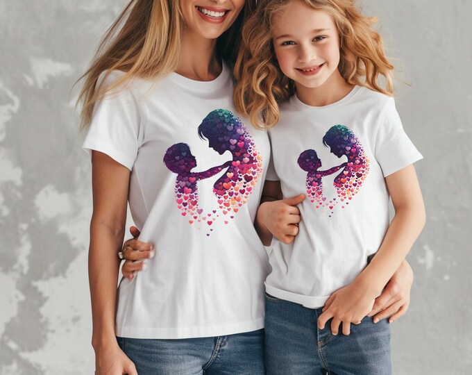 Mama and Mini Shirt Set - Retro Girl Mama T-Shirt - Mama's Mini Toddler Tee - Mommy and Daughter Matching Set - New Mom Shirt