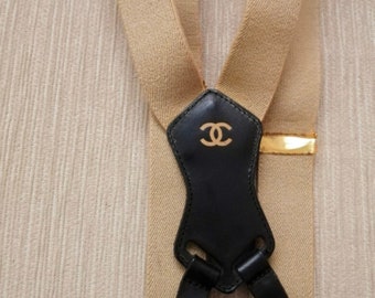 Vintage Best Seller Beige Letters Suspenders