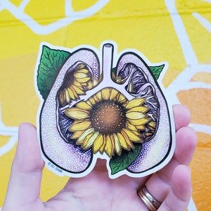 Lungs/Sunflower Sticker