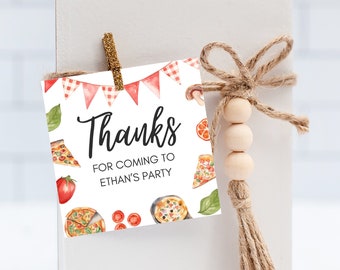 Thank You Tag | Pizza Birthday Party | Pizza Party Decoration | Pizza Party | Pizza Theme |  Pizza favor tags | Instand download | editable