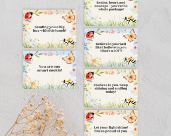 Lunch Box Notes for Kids 3.5x2.5" | Printable Encouragement Messages | Editable School Lunchbox notes | Back to School | Instant Download