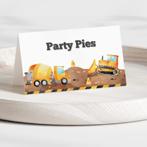 Construction Buffet Cards | Editable Construction Party Food Label | Food Tent Card | Instant Digital Download | Printable Food Labels