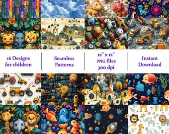 Digitales Papier für Kinder (Seamless Patterns)