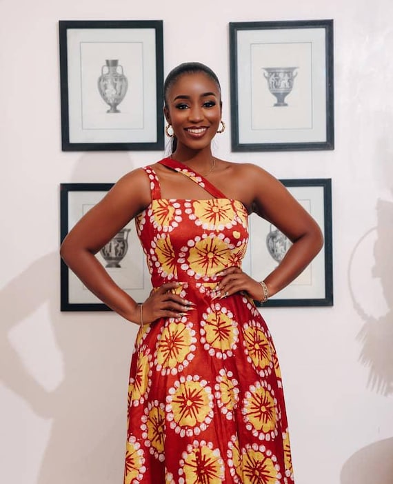 african flared dress designs IRIS DRESS  SHORT ANKARA PRINT FLARE DRESS WITH FLARED SLEEVES