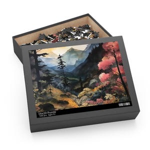 Puzzle - Bright and Colorful Whimsical Forest Scene 120/252/500-Piece Jigsaw, Fun Family Activity, Relaxing Hobby, Gift for Puzzle Lovers,