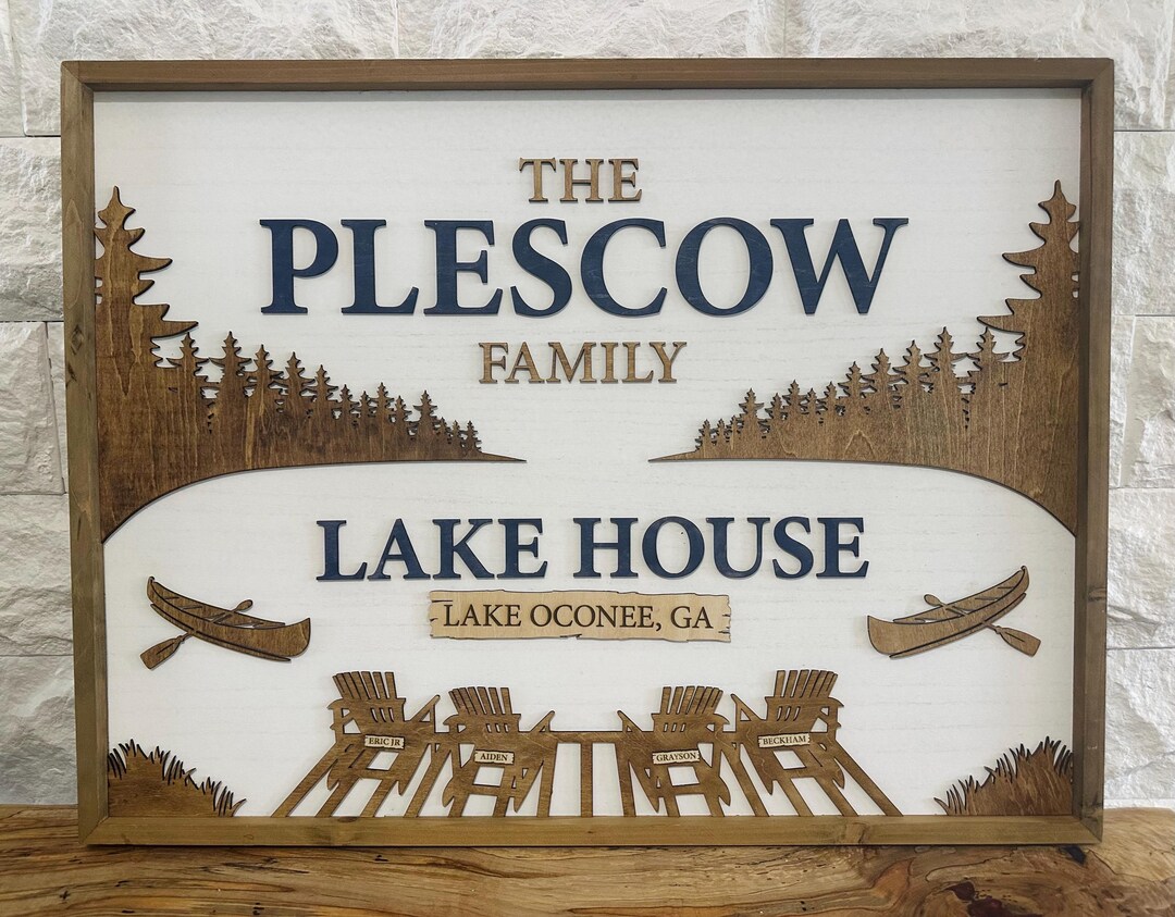 Classic Family Lake House Sign