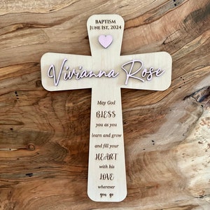baptism Gift | Remembrance Cross | Custom Gift | Wood Cross | Personalized Baptism Sign