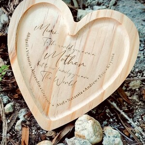 母の日刻印入りハートトレイ