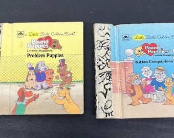 Vintage 80er Jahre Hardee's Pound Welpen Problemwelpen Kätzchenbegleiter Tiny Golden Book