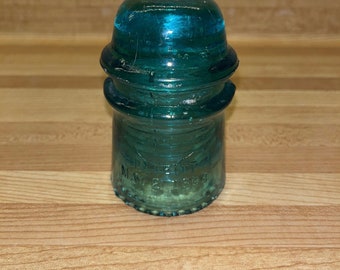 Vintage Hemingray Insulator Blue/Green Glass Patent May 2 1893