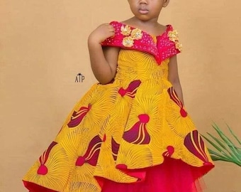 Ankara girl clothes, African baby clothes, African print girl outfit set, Africa map outfit, kids African dress